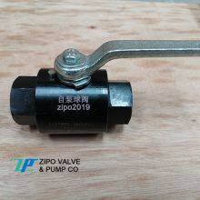 Forged Steel 3000WOG NPT Thread Floating Ball Valve thumbnail-2