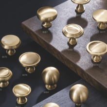 Furniture Hardware Fittings Modern Simple Style Bronze Brass Cabinet Kitchen Wardrobe Drawer Dresser Door Long Pull Handle Knobs