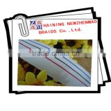Most popular high quality white base stripe braided elastic webbing