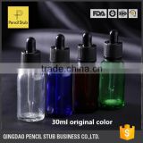 wholesale clear/blue/green/amber 30ml glass dropper bottles with childproof cap for e liquid