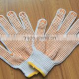 one side cotton pvc dotted gloves