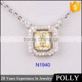 Guangzhou Panyu Fashion 925 Pure Silver Chain Pendant Necklace thumbnail-2