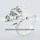 925 Sterling Silver Sublime Silver Plated Leaf Designer Ring thumbnail-1