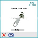 2015 hot selling customized wholesale N86 Double lock slider puller for bag