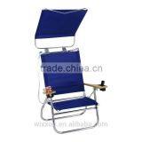 Wooden Armrests Shoulder Straps Folding Beach Chair With Sunshade thumbnail-1