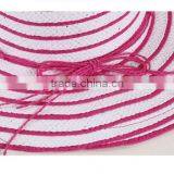 QXSH0053B Wide Brim Straw Hat New Summer Striped Bucket Beach Hat thumbnail-6