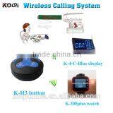 Hotels Food Service System With Connected Call Button and Restaurant Paging Watch