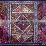 Exotic Beaded Vintage Sari Sequin Table Spread Cloth thumbnail-1
