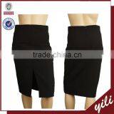 2016 Women Front Slip High Waist Black Fashion Skirt thumbnail-1