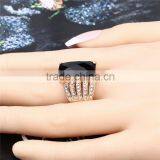 1 Dollar Items Zinc Alloy Black Gemstone Single Stone Gold Ring for Women thumbnail-6