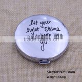 Promotional silver metal compact mirror for ladies                        
                                                Quality Choice