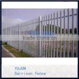 Powder Coated Horizontal Steel Garrison Fence Design