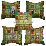CUSHION COVERS DECORATIVE HANDKNITTED Barmeri Rajasthani Village Crafts Cushion Covers Indian Ethnic Womens Made Cushion Covers thumbnail-1