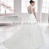 A43 Beautiful Zuhair Murad Lace Applique Wedding Party Gown Full Length Long Train Button Back Princess Wedding Dresses thumbnail-4