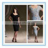 MOMO-3027 Vintage Hand-Beaded Knee-Length Sheath Short Sexy Mother of the Bride Dress thumbnail-1