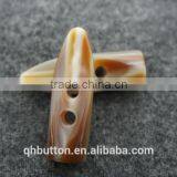 Chinese Beige Resin 2-holes Toggle Button for Garment Accessories