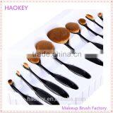2016 New Professional 10 Pcs Soft Oval Toothbrush Makeup Brush Sets Foundation Brushes Contour Powder Blush Concealer Brush thumbnail-4