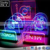 Custom Acrylic Led Table Number Sign,remote Control Led Edge Lit Sign ,nameplate Sign With 7 Colors