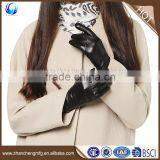Factory Custom Wool Lined Ladies Black Tight Sheepskin Leather Touch Gloves thumbnail-1