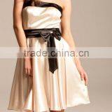 OEM Fashion strapless satin Beach evening dress /evening Gown Custom Size