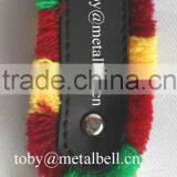 3.6inch Keyring Cowbell A4-C017 in Gold Plated With Leather Strap and Fringes as Souvenir (E136 ) thumbnail-1