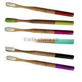 2016 Biodegradable Colourful Round Handle Wooden Bamboo Toothbrush thumbnail-2