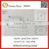 ZD65102 Oil Pump Motor 12v Wiper Motor, 24v Motor, 2200r/min Wiper Motor