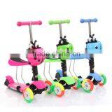 Child 3 in 1 Adjustable Kick Scooter/kid Kick Foot Scooter 3 Wheels/wholesale Cheap Kids Kick Scooter