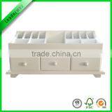 Cheap White Luxury Wooden Mdf Jewelry Box With 3 Small Drawer thumbnail-1