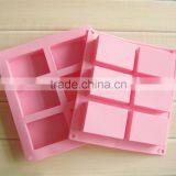 Food Grade 6 Cavitiy 8x5.5x2.5cm 110g Soap Nonstick Rectangle Silicone Forms for Soap Making thumbnail-1