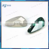 8x17mm Wholesale crystal stone semi precious gemstone special shape green bottom silver plated fire glass crystals