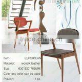 Scandinavian Fabric Cushion Wood Armchair thumbnail-1