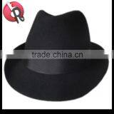 100% australia wool decorate fedora hat