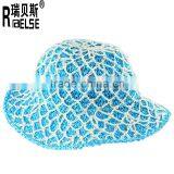 cheap lady hat fashion bucket straw hat promotion raffia handmade