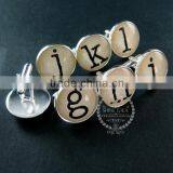 22mm Silver Plated Initial Alphabet Letter Collage Glass Cabochon Round Cufflinks Fashion Wedding Cuff Links 6600063 thumbnail-2