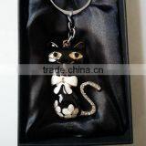 Wholesale Jewelled Pussy Cat Design Metal Alloy Key Chain thumbnail-2