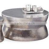 Hammered Polished Aluminum Table thumbnail-3