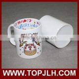 Promotional Plain White Double Wall Pure White Ceramic Mug With Handle thumbnail-6
