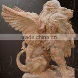 Hand Carved Marble Stone Lion Statue Sculpture Garden Yard Decoration Item thumbnail-2