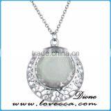 Vintage Antique Bronze Copper Luminous Crystal Necklace Glowing in Dark thumbnail-5