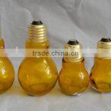 Wholesale Mini Bulb Light Shape Glass Cooking Oil Bottle With Hole Lid thumbnail-1