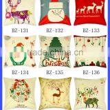 Christmas Printing Car Sofa Home Decorative Linen Cushion Throw Pillow Covers thumbnail-3