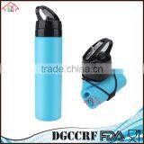 NBRSC Foldable Water Bottle Collapsible Silicone Sports Water Bottle for Outdoors, Hiking, Camping, Biking thumbnail-1