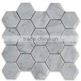 MM-CV251 Factory Price House Design Natural Stone White Hexagon Marble Tile thumbnail-1