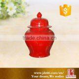 Flower Design Red Glazed Porcelain Ginger Jar for Wedding Decoration thumbnail-4