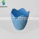 Small Round Flower Pot With Embossed Flowe Design thumbnail-1