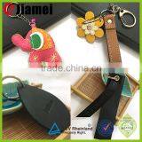 Pu Leather Keyring Debossed Logo Keychain