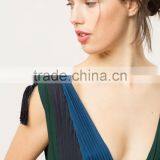 Long Weddings Bridesmaid Ball Gown Dresses Evening Long Pleated Front and Back V-neck Summer Dresses HSD5045 thumbnail-4