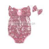 Sequin Baby Romper Toddler Rompers Newborn Baby Clothes With Bow thumbnail-2