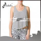 Hot Sexy Girl Photo Tank Tops Skinny Stripes Vest thumbnail-1